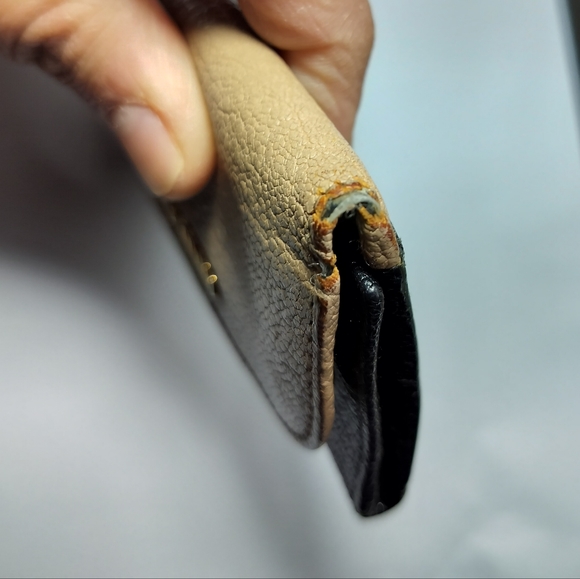 Miu Miu Madras Bicolore Key Holder Small Wallet Card Holder Black Cream Vintage - Picture 11 of 13